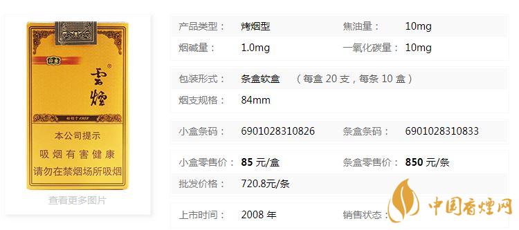 云煙軟禮印象小盒多少錢一包？云煙軟禮印象小盒價格2020